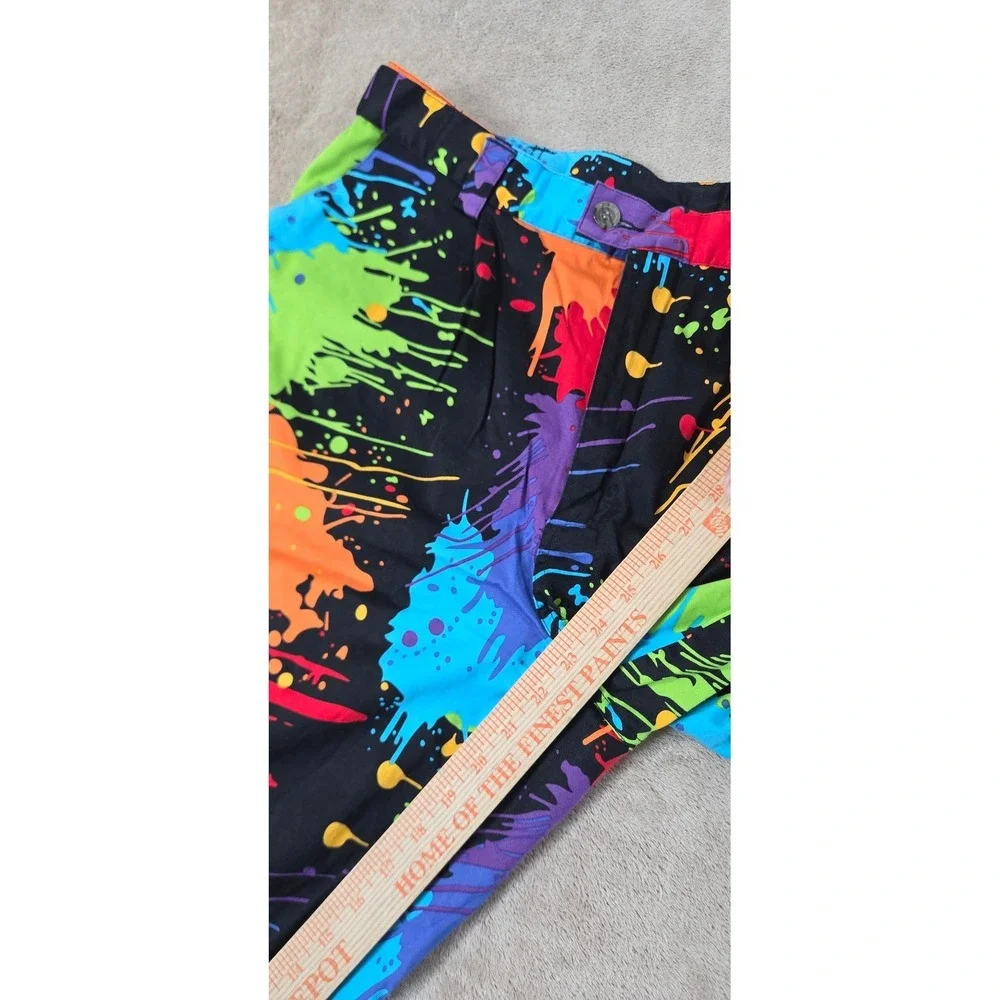 Loudmouth Golf Pants Women's Size 36x23 Paint Splash Splatter Cotton Spandex EUC
